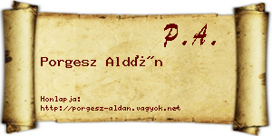 Porgesz Aldán névjegykártya